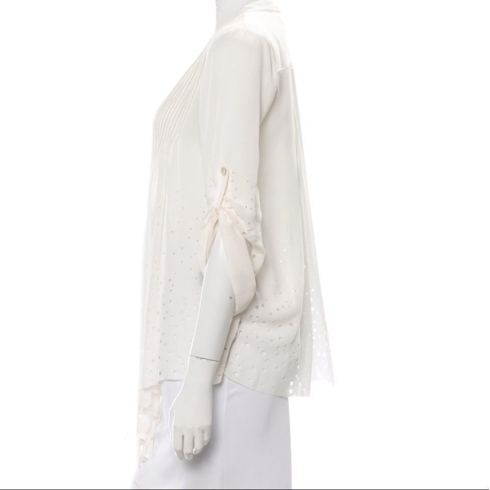 NEW ELIZABETH AND JAMES 100% Silk Pleated Top - Picture 7 of 8